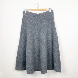 Uniqlo Wool Blend Midi Sweater Skirt Gray